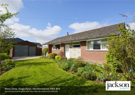 West View, Kings Pyon, Herefordshire, HR4 8PS Spacious Detached Bungalow with Rural View -No Onward Chain £325,000 West View Kings Pyon, Herefordshire HR4 8PS