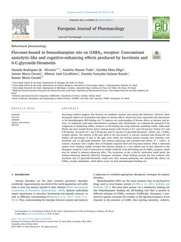 Flavones-Bound in Benzodiazepine Site on GABAA Receptor