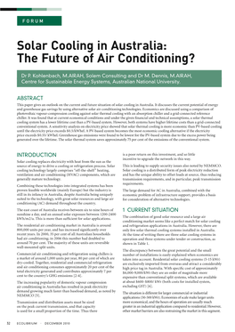 Solar Cooling in Australia: the Future of Air Conditioning?