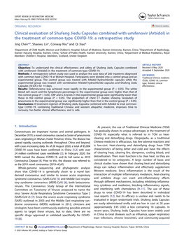 Clinical Evaluation of Shufeng Jiedu Capsules Combined with Umifenovir (Arbidol) in the Treatment of Common-Type COVID-19: A