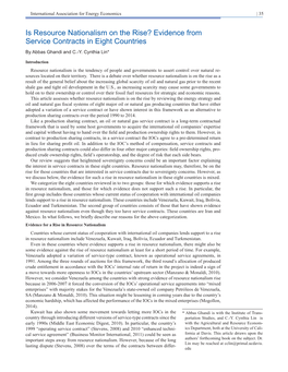 Is Resource Nationalism on the Rise? Evidence from Service Contracts in Eight Countries by Abbas Ghandi and C.-Y
