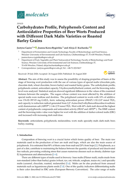 Carbohydrates Profile, Polyphenols Content and Antioxidative