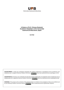 A Study on Ph.D. Chinese Students' Academic Adaptation at The