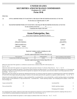 Axon Enterprise, Inc. (Exact Name of Registrant As Specified in Its Charter)