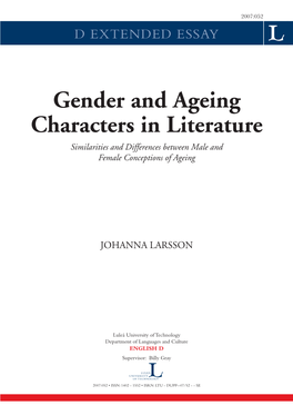 Gender and Ageing Characters in Literature Similarities and Differences Between Male and Female Conceptions of Ageing