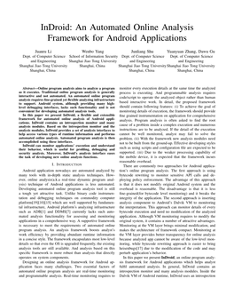 Indroid: an Automated Online Analysis Framework for Android Applications