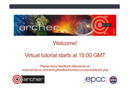 Virtual Tutorial Starts at 15:00 GMT