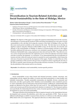 Diversification in Tourism-Related Activities and Social Sustainability