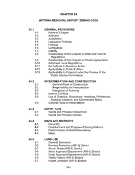 Chapter 24 Wittman Regional Airport Zoning Code 24.1