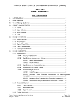 Chapter 5 Street Standards