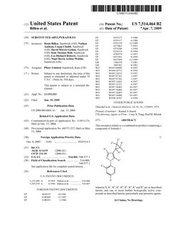 (12) United States Patent (10) Patent No.: US 7.514.464 B2 Billen Et Al