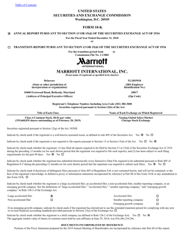 MARRIOTT INTERNATIONAL, INC. (Exact Name of Registrant As Specified in Its Charter)