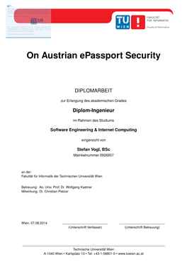 On Austrian Epassport Security