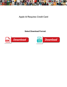 Apple Id Requires Credit Card