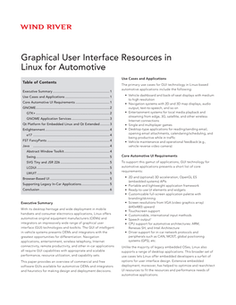 Graphical User Interface Resources in Linux for Automotive