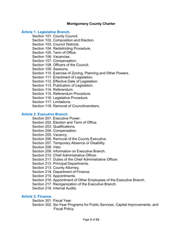 Montgomery County Charter