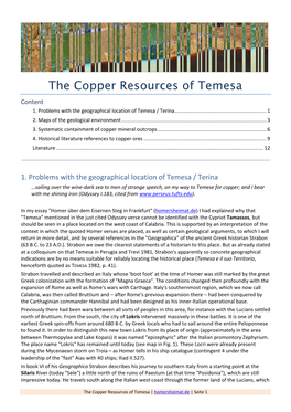 The Copper Resources of Temesa Content 1