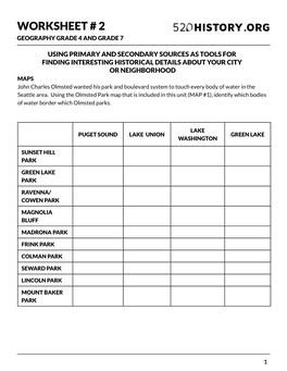 WORKSHEET # 2 520 HISTORY.ORG Geography Grade 4 and Grade 7