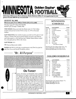 "Mr. All-Purpose" TOLEDO SCHEDULE