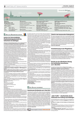 2 | Amtsblatt Bahlingen