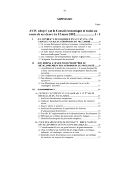 AVIS Adopté Par Le Conseil Économique Et Social Au Cours De Sa Séance Du 12 Mars 2002