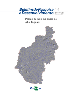 Perdas De Solo Na Bacia Do Alto Taquari República Federativa Do Brasil