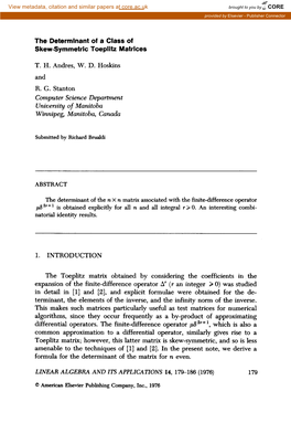 Linear Algebra Andztsapplzcatzons 14,179-186(1976) 179