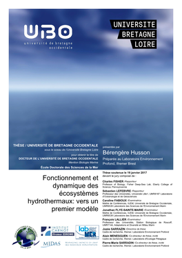 Fonctionnement Et Dynamique Des Écosystèmes Hydrothermaux