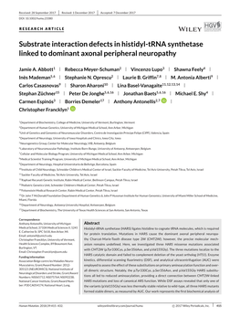 Trna Synthetase Linked to Dominant Axonal Peripheral Neuropathy