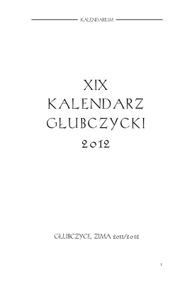 Xix Kalendarz G£Ubczycki 2012