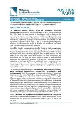 20190923 ECONOMICS-POSITION PAPER-LIBERALIZATION of the MALAYSIAN AVIATION SERVICES SECTOR (Revised NAS)