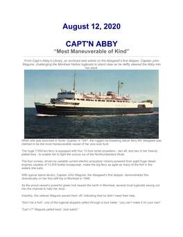 August 12, 2020 CAPT'n ABBY