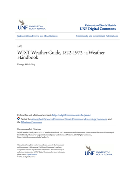 WJXT Weather Guide, 1822-1972 : a Weather Handbook George Winterling