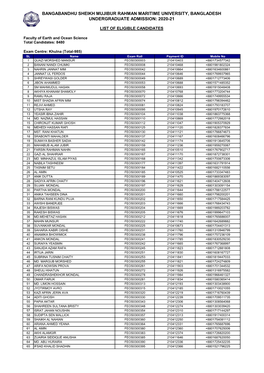Bangabandhu Sheikh Mujibur Rahman Maritime University, Bangladesh Undergraduate Admission: 2020-21