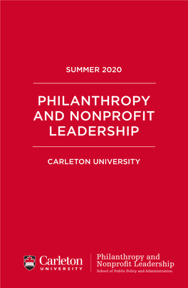 Philanthropy and Nonprofit Leadership