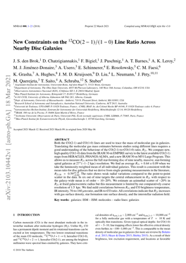 New Constraints on the $^{12} $ CO (2-1)/(1-0) Line Ratio Across