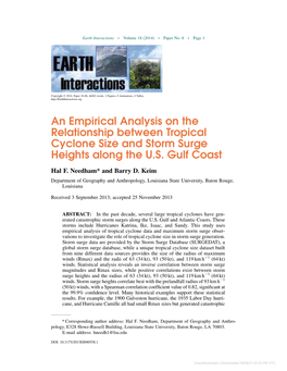 An Empirical Analysis on the Relationship Between Tropical Cyclone Size and Storm Surge Heights Along the U.S