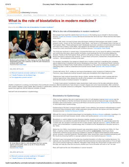 What Is the Role of Biostatistics in Modern Medicine?"