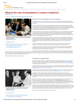 What Is the Role of Biostatistics in Modern Medicine?