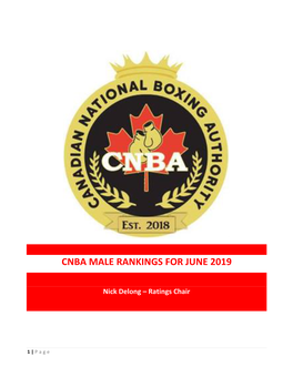 Canadian Male Boxing Ratings June 2019