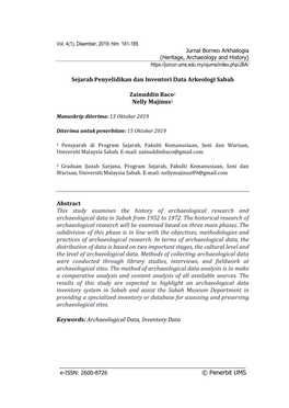 Penerbit UMS Sejarah Penyelidikan Dan Inventori Data Arkeologi Sabah