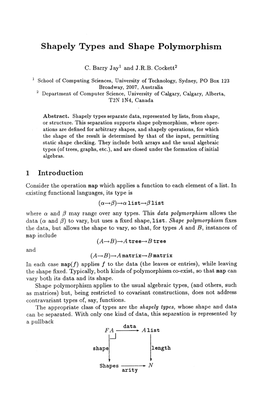 Shapely Types and Shape Polymorphism