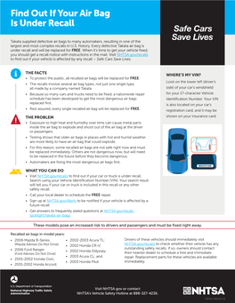 Find out If Your Air Bag Is Under Recall Safe Cars