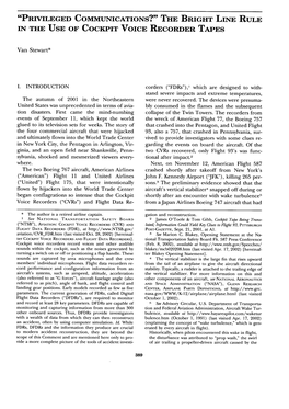 THE BRIGHT Line RULE in the USE of COCKPIT VOICE RECORDER TAPES