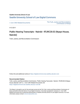 Public Hearing Transcripts - Nairobi - RTJRC28.02 (Nyayo House, Nairobi)