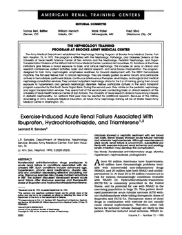 Exercise-Induced Acute Renal Failure Associated with Ibuprofen, Hydrochiorothiazide, and Triamterene1’2