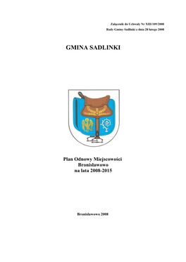 GMINA SADLINKI Plan Odnowy Miejscowości Bronisławowo Na Lata