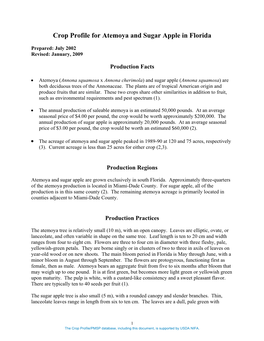 Crop Profile for Atemoya and Sugar Apple in Florida