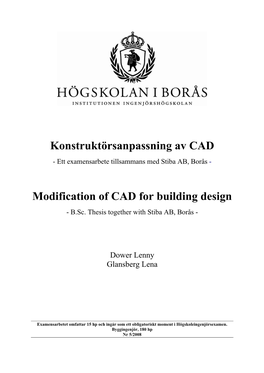 Modification of CAD for Building Design - B.Sc