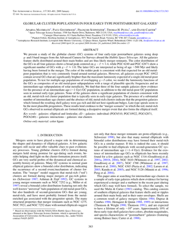 Globular Cluster Populations in Four Early-Type Poststarburst Galaxies∗